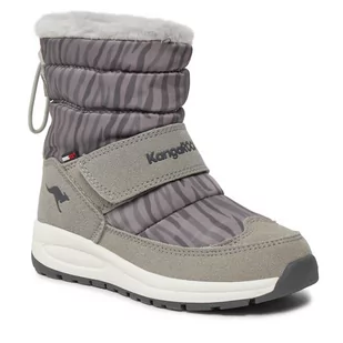 Śniegowce KangaRoos K-Pe Marty Rtx 18935 000 2231 Vapor Grey/Zebra - Buty dla dziewczynek - miniaturka - grafika 1