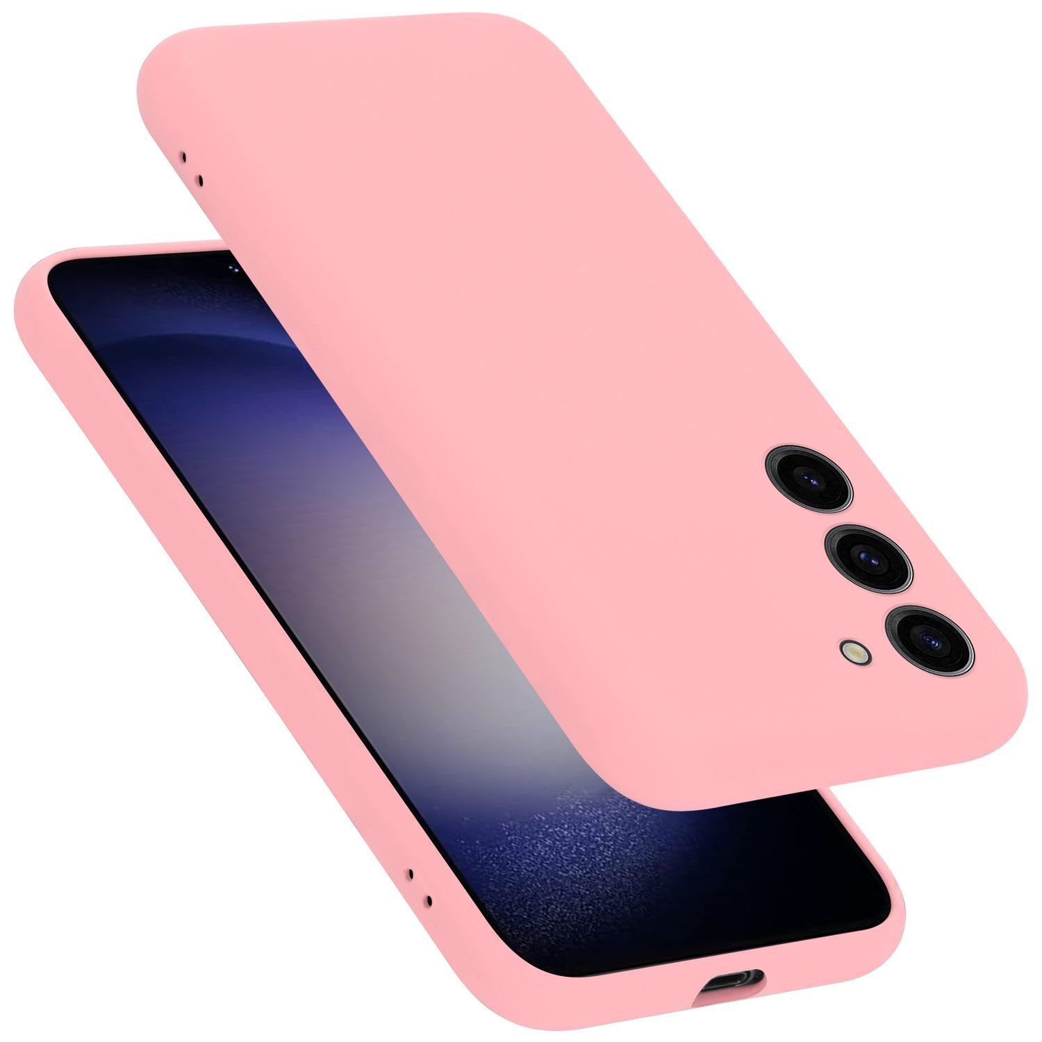 Etui Cadorabo do Samsung Galaxy S24 w kolorze LIQUID PINK wykonane z elastycznego silikonu TPU z tyłu etui na telefon komórkowy