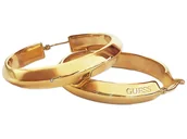 Kolczyki - Kolczyki GUESS wiszące szerokie koła na angielskim zapięciu 26mm z logiem - miniaturka - grafika 1