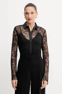 Koszule damskie - Guess koszula ANTOINETTE damska kolor czarny regular z kołnierzykiem klasycznym W5YH58 WHDY0 - miniaturka - grafika 1