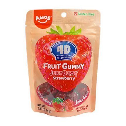 Amos 4D Fruit Gummy Strawberry 65g