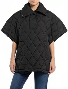 Replay Damska kamizelka pikowana, czarna (Black 098), L, 098 BLACK, L - Kamizelki damskie - miniaturka - grafika 1