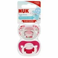 Smoczki uspokajające - Nuk Smoczek uspokajający silikonowy 6-18m Signature 10736656 2 szt. - miniaturka - grafika 1