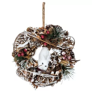 Wianek świąteczny z motywem wiewiórki FÉÉRIC LIGHTS AND CHRISTMAS, 19 cm - Ozdoby bożonarodzeniowe - miniaturka - grafika 1