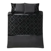 Pościel - Czarna aksamitna pościel dwuosobowa 200x200 cm Lattice Cut – Catherine Lansfield - miniaturka - grafika 1
