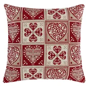 Poduszki - Gobelinowa poduszka świąteczna  na poduszkę „Serduszka”, 45 x 45 cm - miniaturka - grafika 1