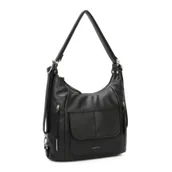 Torebki damskie - Damski Plecak Torebka Shopper 2w1 LUIGISANTO Czarna Dwukomorowa - miniaturka - grafika 1