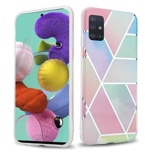Pokrowiec Etui Do Samsung Galaxy A51 4G / M40s w Tęczowy Marmur No. 11 Obudowa Case Cover Silikon Plecki Cadorabo - Etui i futerały do telefonów - miniaturka - grafika 1
