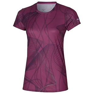 Mizuno Damska koszulka z grafiką bieganie, magenta Haze, M - Koszulki i topy damskie - miniaturka - grafika 1