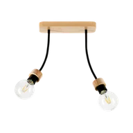 Lampy sufitowe - Britop Loftowa LAMPA sufitowa ALLUMER FLEX 5414274 metalowa OPRAWA elastyczne peszle czarne drewno - miniaturka - grafika 1