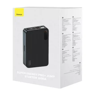 Baseus Super Energy PRO Car Jump Starter, 1600A, USB (czarny) - Urządzenia Rozruchowe - Jump startery - miniaturka - grafika 8