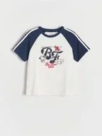 Koszulki dla dziewczynek - Reserved - T-shirt z nadrukiem Hello Kitty - granatowy - miniaturka - grafika 1