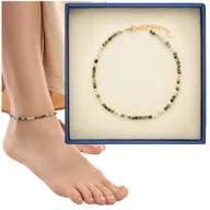 Bransoletki - Bransoletka na kostkę z kamieni naturalnych turkus afrykański i amazonit Mys - miniaturka - grafika 1