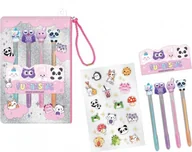 Długopisy - Długopisy żelowe z naklejkami w saszetce Zwierzątka - miniaturka - grafika 1