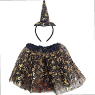 Stroje karnawałowe - Strój dla Dzieci na Halloween zestaw 2w1 Przebranie Czarownicy - miniaturka - grafika 1