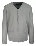 Swetry męskie - Sweter Szary Zapinany na Guziki, Kardigan Elegancki, z Kieszonkami -BRAVE SOUL - Brave Soul - miniaturka - grafika 1