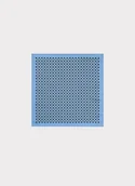 Dodatki do ubrań - Męska poszetka w kolorze niebieskim w regularny wzór - miniaturka - grafika 1
