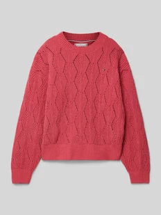 Sweter z dzianiny z okrągłym dekoltem model ‘CHENILLE’ - Swetry dla dziewczynek - miniaturka - grafika 1