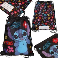 Worki na buty - DISNEY Stitch ALOHA Dziecięcy, czarny worek na buty NA WF, worek szkolny na ramię dla dzieci Workoplecak 31x42 cm - miniaturka - grafika 1