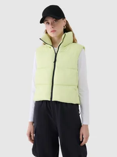 4F Bezrękawnik puchowy cropped z wypełnieniem syntetycznym damski - zielony L - Kurtki damskie 4F Bezrękawnik puchowy cropped z wypełnieniem syntetycznym damski - zielony L - Kurtki damskie - miniaturka - grafika 1