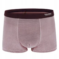 Majtki męskie - Bokserki męskie bawełniane wygodne STRIPE bordowe w paski M Pako Jeans - miniaturka - grafika 1