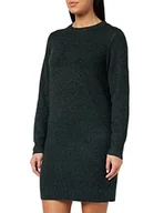 Sukienki - Vero Moda Kobiety Vmdoffy Ls O-Neck Dress Ga Noos Sukienka, Czarny, XS - miniaturka - grafika 1