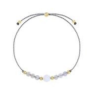 Bransoletki - Labradoryt i Kamień Księżycowy na sznurku bransoletka zodiakalna Rak - Manoki - miniaturka - grafika 1