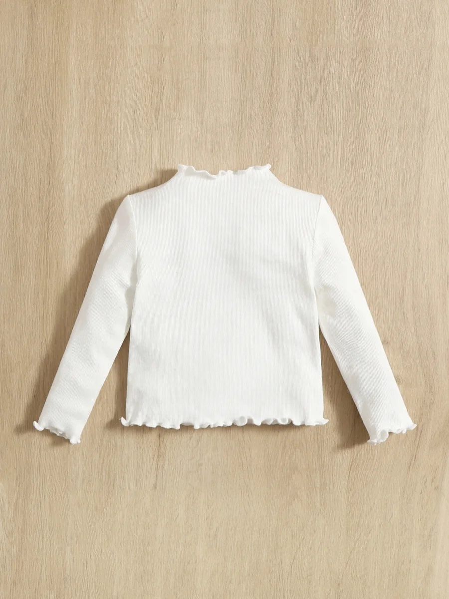 SHEIN BIAŁA BLUZKA DZIECIĘCA Z DŁUGIM RĘKAWEM I FALBANKĄ 80-86 11MA