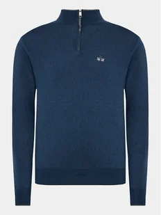 La Martina Sweter WMS003 YW091 Granatowy Regular Fit - Swetry męskie - miniaturka - grafika 1
