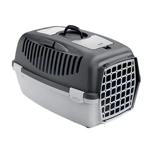 Transporter GULLIVER 2 z plastikowymi drzwiczkami jasnoszary/ciemnoszary ZOLUX - Transportery dla kotów - miniaturka - grafika 1