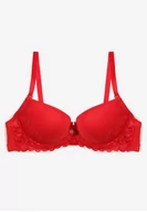 Biustonosze - Czerwony Koronkowy Biustonosz Push Up Bliffa - miniaturka - grafika 1