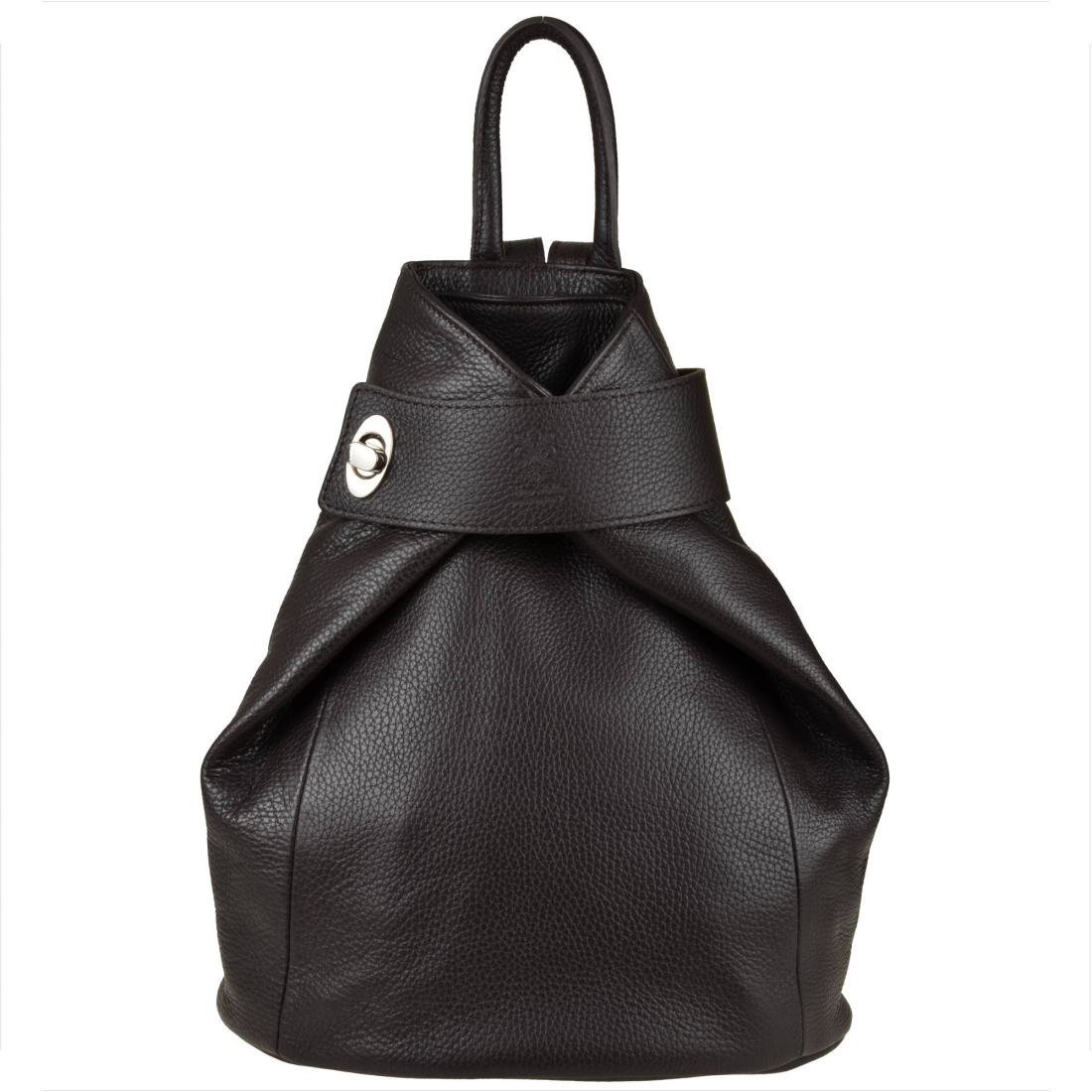 Zgrabny brąz czekolada plecak skórzany VERA PELLE