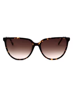 Okulary korekcyjne, oprawki, szkła - Calvin Klein Damskie okulary przeciwsłoneczne w kolorze srebrno-brązowo-bordowym - grafika 1
