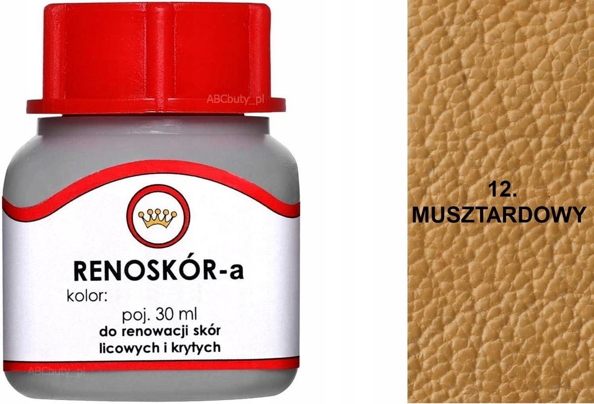 G10-01 MUSZTARDOWY 12 RENOSKÓR FARBA DO BUTÓW WILBRA DO SKÓRY LICOW LAKIER
