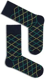 Skarpety męskie bawełniane w delikatną kratę Milena - Skarpetki męskie - miniaturka - grafika 1