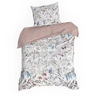 Pościel - Pościel satynowa 140x200 Spring biała różowa kolorowa kwiaty - miniaturka - grafika 1