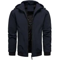 Kurtki męskie - Kurtka męska przejściowa z odpinanym kapturem granatowa Recea - miniaturka - grafika 1