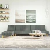Narożniki - Sofa rozkładana L, ciemnoszara, 255x140x70 cm, tka - miniaturka - grafika 1