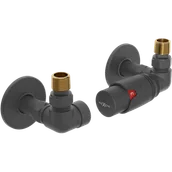Zawory i kraniki - Mexen G00 zestaw termostatyczny osiowy z maskownicą R, antracyt - W903-900-904-66 - miniaturka - grafika 1