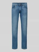 Spodnie męskie - Jeansy o kroju tapered fit z 5 kieszeniami model ‘Lyon’ - miniaturka - grafika 1