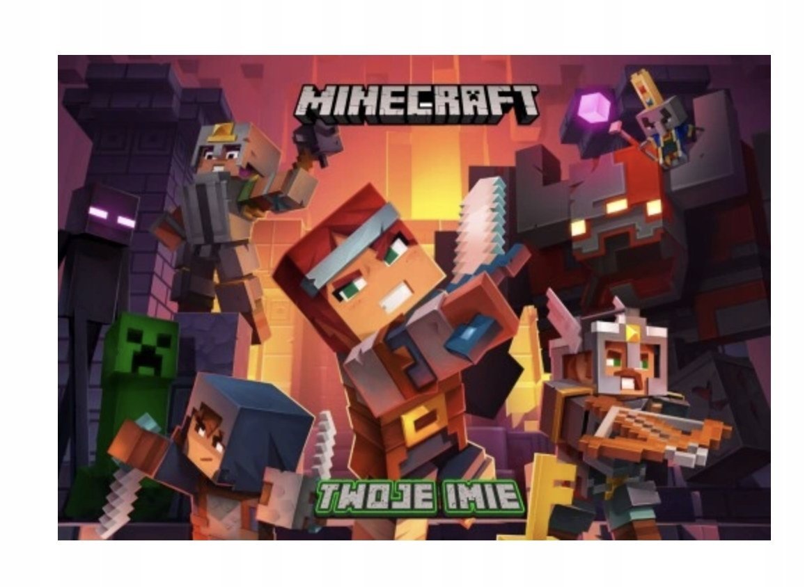 Puzzle MINECRAFT GRA PREZENT A3 252 el z Nadrukiem + IMIĘ Pudełko 16