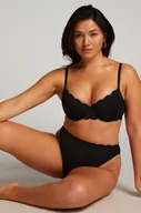 Stroje kąpielowe - Hunkemöller Usztywniany top bikini z fiszbinami Scallop Czarny - miniaturka - grafika 1