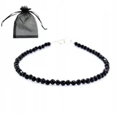 Bransoletki - Czarny Turmalin Bransoletka z Naturalnych Kamieni 2mm srebrne zapięcie 17cm - miniaturka - grafika 1