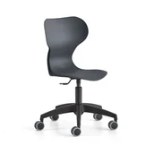 Podnóżki, podpórki, podkładki - Krzesło BRIAN, regulacja wysokości, na kółkach, czarny - miniaturka - grafika 1