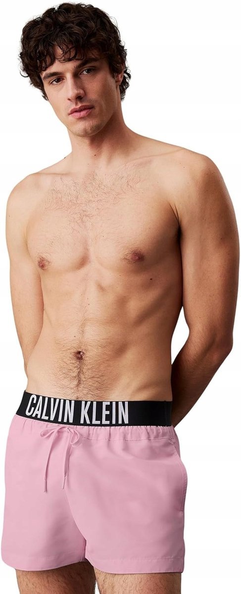 Calvin Klein Męskie szorty kąpielowe XL z logiem Różowe