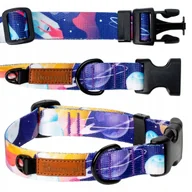 Obroże dla psów - MOCNA OBROŻA dla PSA 25 mm REGULOWANA 34-40 cm M / L NIEBIESKA kosmos uKory - miniaturka - grafika 1