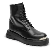 Botki damskie - Love Moschino Skórzane botki - miniaturka - grafika 1