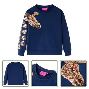 Bluza dziecięca - granatowa - 104 - Bluza Dziecięca - Bluzy dla dziewczynek - miniaturka - grafika 1