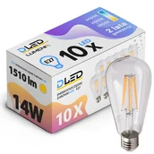 Żarówki LED - 10x Żarówka E27 LED FILAMENT 14W CIEPŁA ŁZA - miniaturka - grafika 1