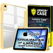 Etui do tabletów - PRZEŹROCZYSTE ETUI CLEAR PENCIL DO Apple iPad AIR 11" 6 GEN 2024 A2899 A2900 A2902 | kremowy - miniaturka - grafika 1